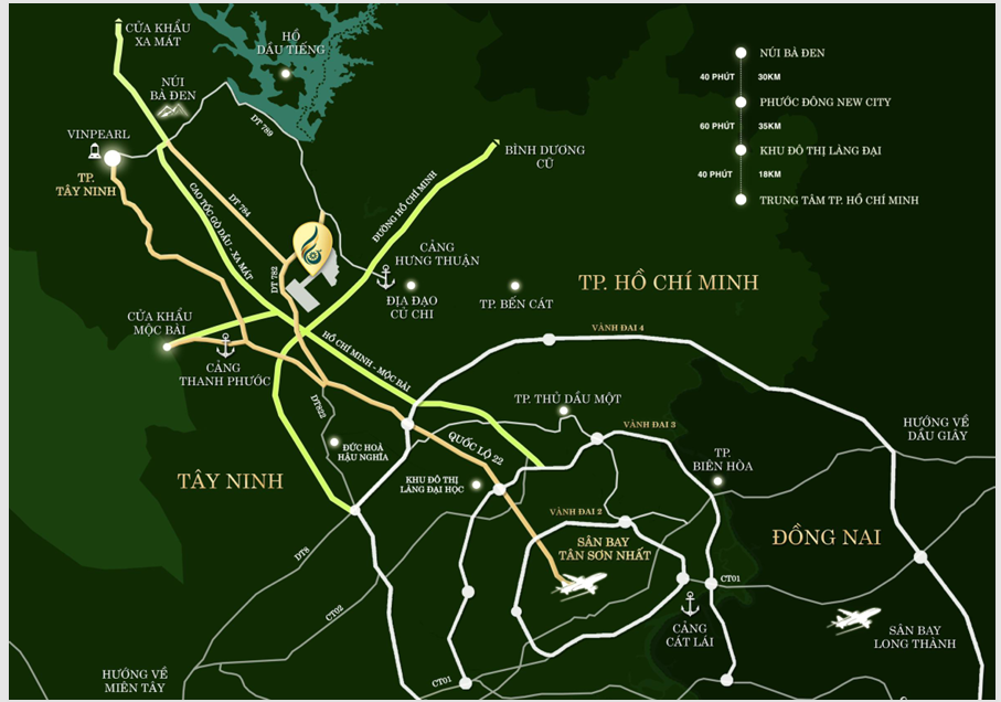 Bản đồ kết nối Phước Đông New City