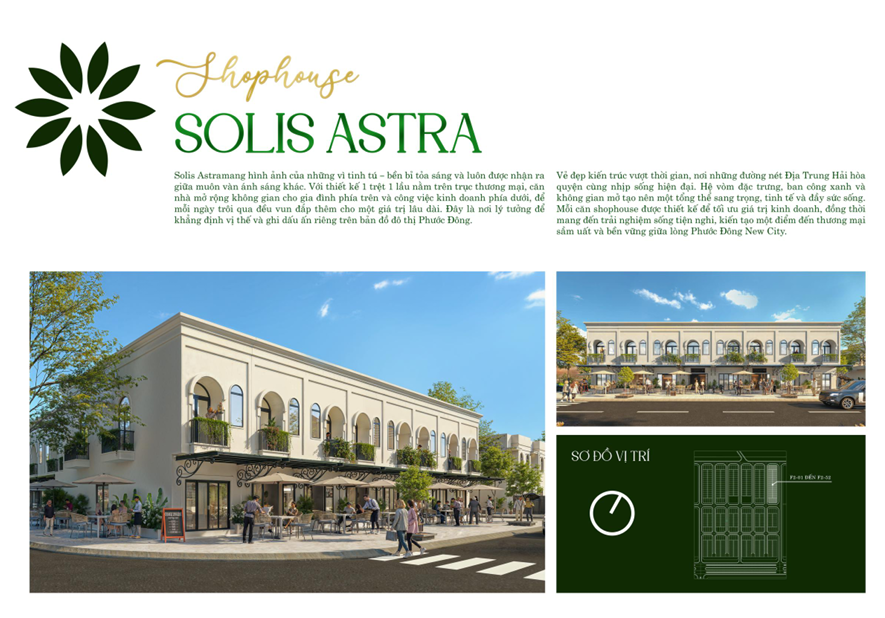 Shophouse Solis Astra Phước Đông New City Giai đoạn 2